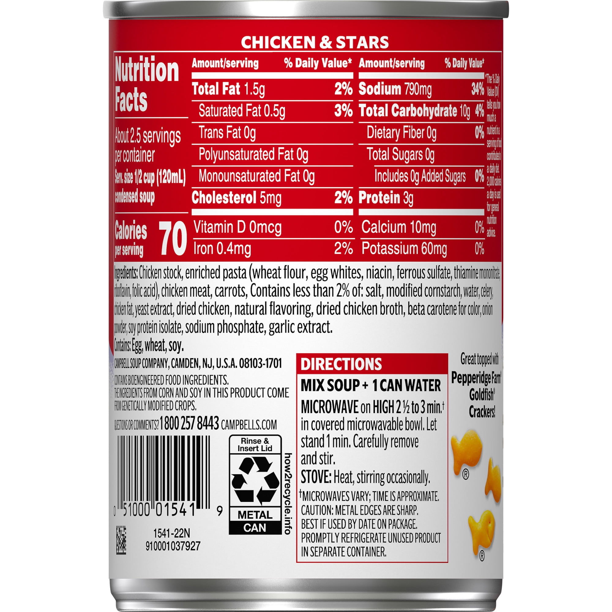 (12 pack) Campbell's Condensed Kids Chicken and Stars Soup, 10.5 oz Can