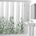 thumbnail image 4 of Flowers Fabric Shower Curtain Floral Plant Green Washable Shower Curtains for Bathroom, Waterproof Bath Curtain with Hooks Home Decor 72x72in, 4 of 8