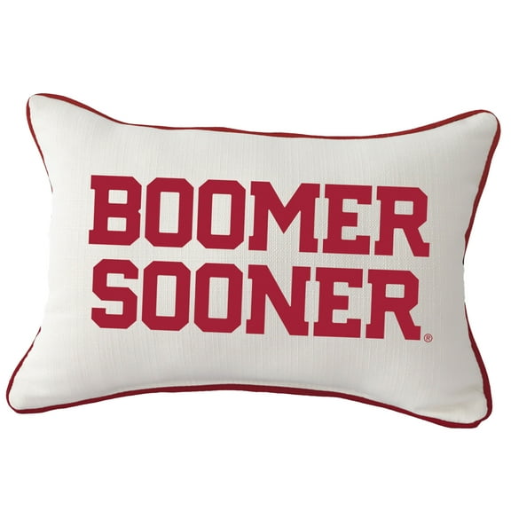 Oklahoma Sooners Logo Rectangular Piped Pillow