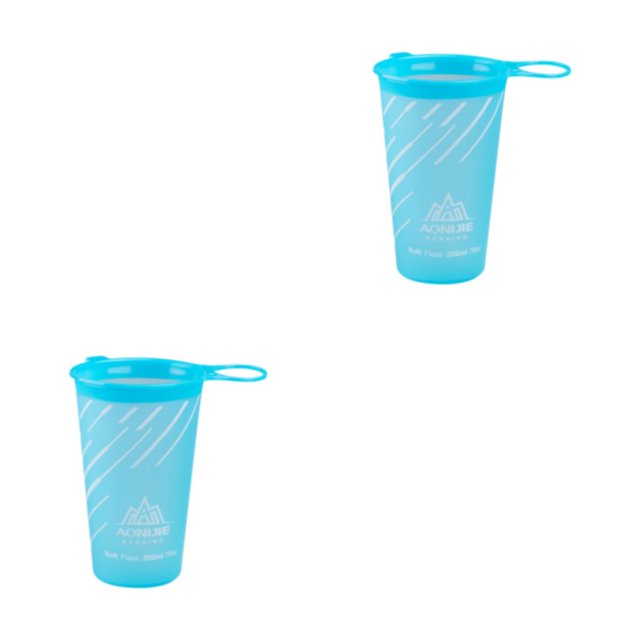 maskred Collapsible Water Bottle Running Easy To Store Easy To Clean Water Bottles Blue 200ml 2Set