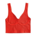 thumbnail image 4 of Fgnfyis Women Tank Tops Ribbed Athletic Workout Yoga Racerback Camisole Lightweight Wicking Activewear Sleeveless Top Summer Tops for Women Watermelon Red M, 4 of 8