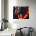 thumbnail image 4 of Patifu Wolf's Glowing Eyes Flames Canvas Print Wall Decor 24x36 20x16in, 4 of 6