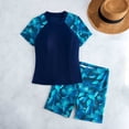 thumbnail image 5 of Ailaofu Women's 2 Piece Swimsuits with Short Sleeve Top and Boyshort, 5 of 7