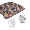 thumbnail image 4 of Throw Pillow Covers, Orange Flower Paisley Soft Square Pillow Cases with Invisible Zipper for Couch Bed Sofa, Farmhouse Fall Home Decor 18"x18", 4 of 7