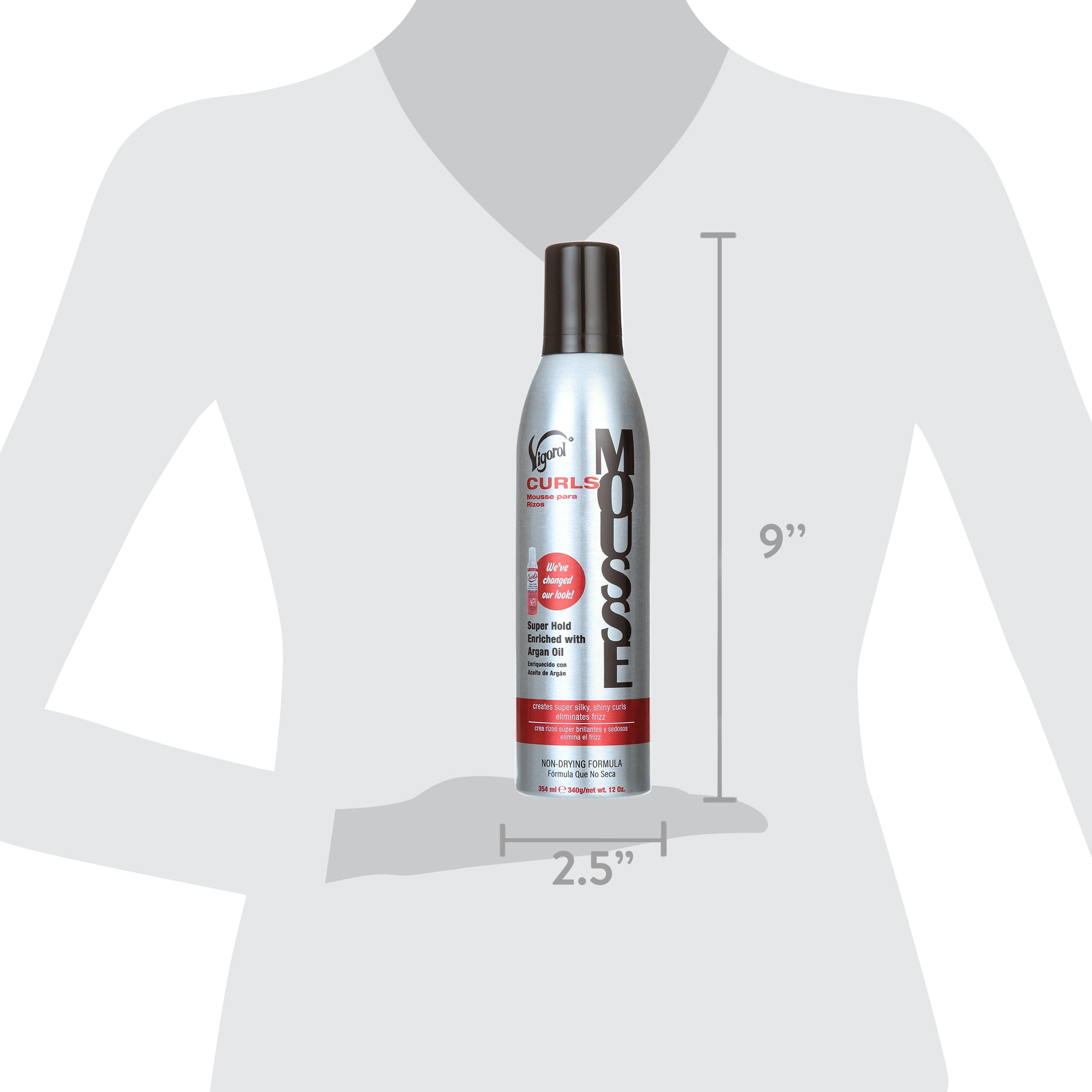Vigorol Curling Mousse, 12 oz., Frizzy Hair Type, Moisturizing, Anti-Frizz, Unisex