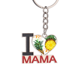 thumbnail image 1 of Amarillo piña fruta tropical El soporte del llavero de metal del llavero ama a mamá, 1 of 3