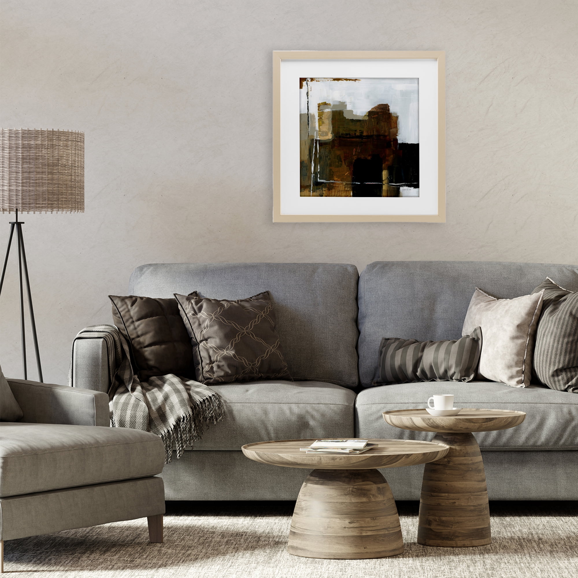 Stupell Industries Natural Abstract Earth Tones Birch Framed Print Under Glass, design by Danhui Nai