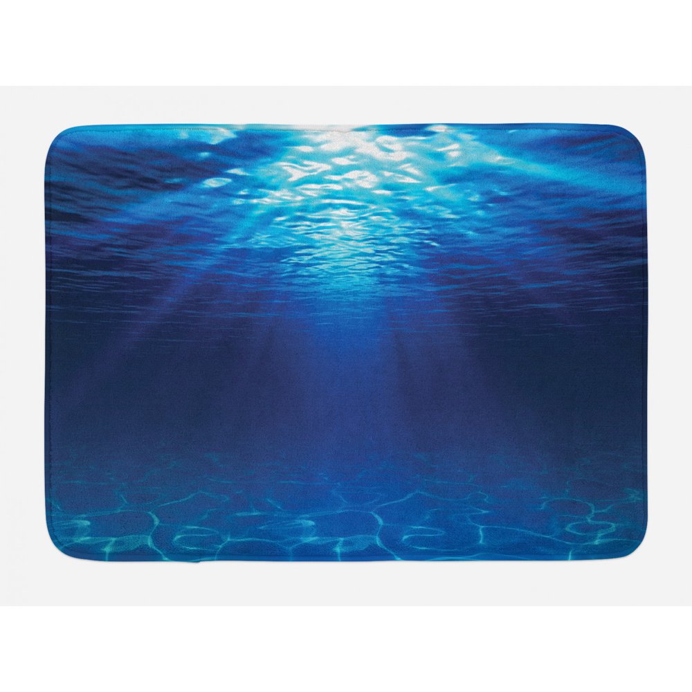 Ocean Bath Mat, Underwater View with Sandy Seabed Aquatic Scenes