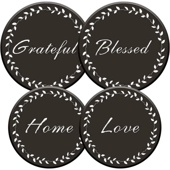 Stylish Burner Covers Set of 4 for Range Accessories, Gratitudes Wood Board Metal Stove Burner Cover for Expanding Counter Space Stovetop Decor, Burner Covers for Electric Stove
