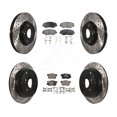 thumbnail image 1 of Transit Auto Front Rear Coated Drilled Slotted Disc Brake Rotors and Semi-Metallic Pads Kit for Car 2005-2006 Honda CR-V KDF-100281, 1 of 11