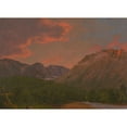 thumbnail image 2 of Frederic Edwin Church 24x18 Gold Ornate Framed and Double Matted Museum Art Print Titled - Mountain Landscape at Sunset (1865), 2 of 4
