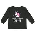 thumbnail image 3 of Inktastic Grammy and Grandpa Love Me Girl Unicorn Girls Long Sleeve Toddler T-Shirt, 3 of 5