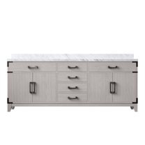 Harbor 80 in W x 22 in D White Oak Double Bath Vanity and Carrara Marble Top