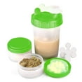 thumbnail image 4 of 16 OZ Protein Shaker Bottle with Mixer Ball and 2 Interlocking Storage Jars for Pills,Protein,Snacks, Coffee, Tea. 100% BPA Free,Non Toxic and Leak Proof Sports Bottle-4 Pack, 4 of 5