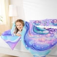 thumbnail image 4 of Homewish Ocean Animal Mermaid Bedding Comforter Set,Watercolor Sealife Twin Comforter Sets,Pink Blue Purple Bedding Set For Teens,Luxury Bedroom Decor Reversible,2 Pieces, 4 of 8