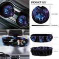 thumbnail image 6 of Yuyamidu 12pcs Wolf Car Seat Covers Set Galaxy Front Car Seat Protector with Steering Wheel Cover Seat Belt Pads Armrest Prorector Trash Bin Sunglass Pocket Rear View Mirror Cover Coasters Key Chain, 6 of 7