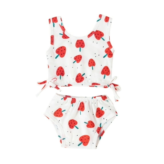 Coduop Toddler Baby Girl Swimsuit Beach Bikini Shorts Two-Pieces Swimwear Baby Bathing Suit