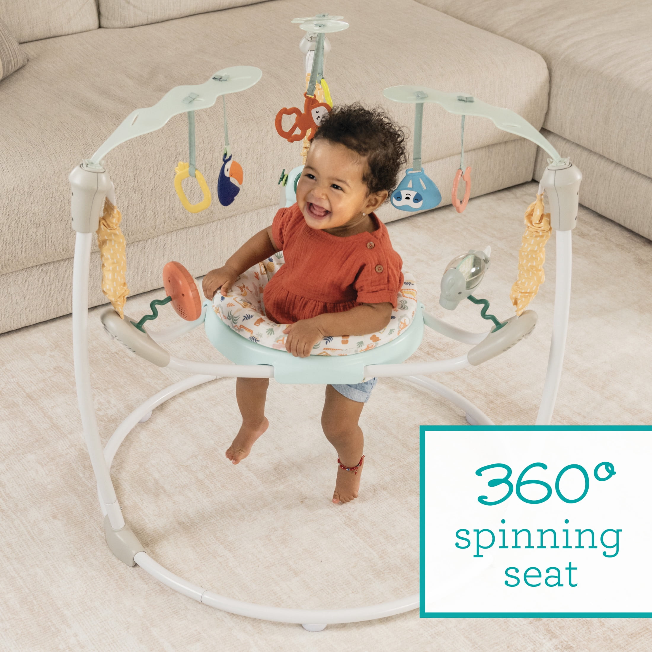 Infantino Bounce & Bop Entertainer 360° Jumper, Sunnytail Savanna