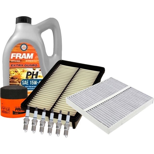 Kit De Afinación Con Aceite 15W40 Mineral, Bujías Cobre, Filtro De Aire, Filtro De Aceite Y Filtro De Cabina 10 Piezas Compatible con Mazda 6 V6 3.0L DE 2005 A 2008