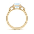 thumbnail image 2 of ANGARA Natural 2 ct Aquamarine and Pear Diamond Three Stone Engagement Ring in 14K Yellow Gold for Women (Size-9x7mm) | March Birthstone, Anniversary, Jewelry Gift for Women | Natural Aquamarine Ring, 2 of 9