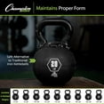 thumbnail image 2 of Champion Sports Rhino Kettlebell Weight, 25 lbs, Rubber, Black - Durable Kettle Bell with Smooth, Ergonomic Handle for Working Out - Free Weights for Exercises - Premium Strength Training Equipment, 2 of 5