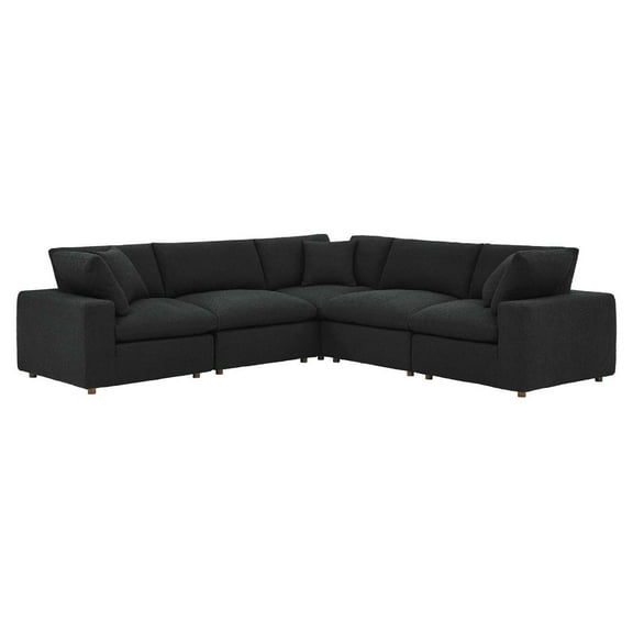Modular Sectional Sofa Couch, Black, Fabric, Living Kitchen Cafe Bistro Hospitality Restaurant, Modern Contemporary HB34774