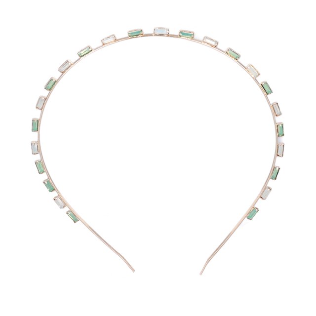 Emoshayoga Banda de Pelo Colorida de Rhinestone Banda de Cabeza con Rhinestones, Elástica, Cómoda de Usar, Práctica, Colorida, Accesorio para el Cabello, Verde CHT-712