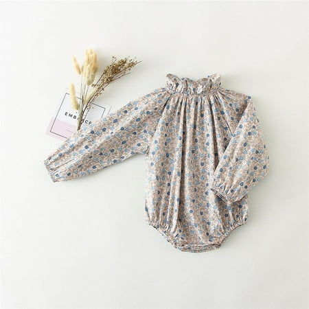 

DanceeMangoos Baby Girl Rompers Summer Floral Plaid Long Sleeve Baby Girl Clothing Jumpsuits Soft Cotton Newborn Baby Girl Clothes Spring