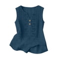 thumbnail image 7 of Staron Women Boho Embroidered Tank Top V Neck Sleeveless Button Down Casual Loose A-Line Beach Vacation Summer Tops, Navy L, 7 of 7