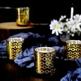 thumbnail image 6 of Efavormart 6 Pack - Gold Mercury Glass Votive Candle Holders, Honeycomb Design Tealight Holders for Home Decor Weddings Parties Table Centerpieces, 6 of 11
