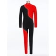 thumbnail image 2 of iixpin Girls' Gymnastics Leotards Sports Activewear Full Body Long Sleeve Unitard Catsuit Athletic Dance Bodysuit Red 12, 2 of 7
