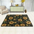 thumbnail image 2 of SKYSONIC 72x48in Black Golden Shape Area Rug, Watercolor Sunflower Non-Slip Floor Carpet for Indoor Living Dining Room and Bedroom Area, 2 of 7