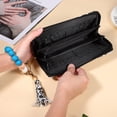 thumbnail image 4 of Cartera con estampado de vaca, de piel sintética, moderna, con estampado de vaca, para dinero en efectivo, tarjetero y brazalete con borlas de cuentas, llavero., 4 of 7