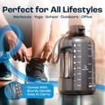 thumbnail image 5 of Aquafit Botella De Agua De 1 Galón Con Marcador De Tiempo – Pajita Y Tapa Para Chupete – Botella De Agua De Gimnasio Sin Bpa Con Pajita – Jarra Grande De Un Galón (Forest Fade 128 Oz – 2 Tapas), 5 of 5