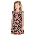 thumbnail image 1 of Fotbe Leopard Vestido de Dormir para Niñas de 3 a 10 Años, Mangas Cortas, Estilo Princesa, Pijama Camisón con Mangas Voladas-X-Large, 1 of 6