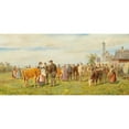 thumbnail image 2 of Ludwig Müller-Cornelius 18x11 Gold Ornate Wood Frame and Double Matted Museum Art Print Titled - Cattle Market, 2 of 4