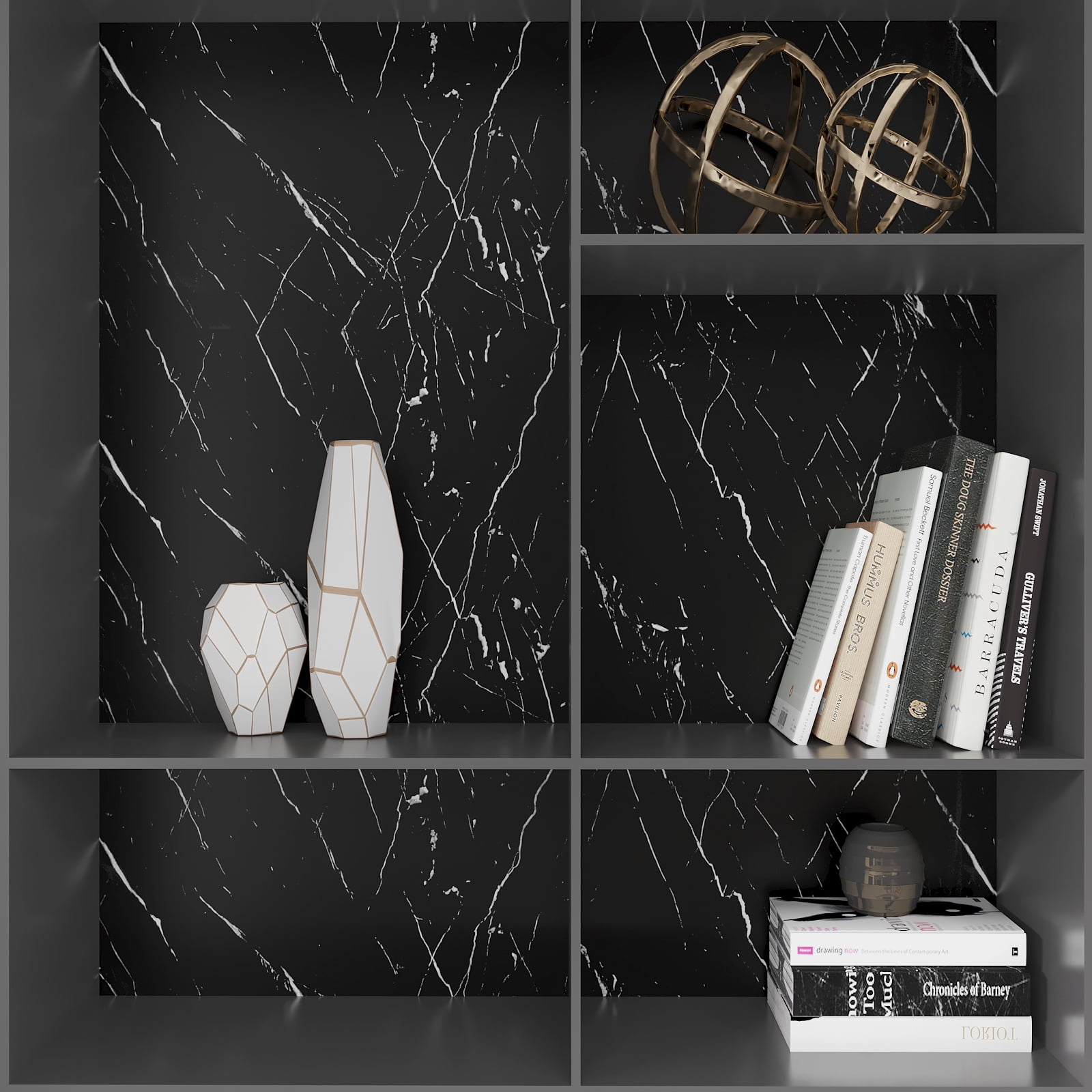 CHIHUT Black Marble Contact Paper for Countertops Waterproof 17.7"x100" Thick Black Marble Wallpaper Peel and Stick for Bathroom Self Adhesive Removable Vinyl Wallpaper for Kitchen Counter Backsplash