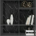thumbnail image 4 of CHIHUT Black Marble Contact Paper for Countertops Waterproof 17.7"x100" Thick Black Marble Wallpaper Peel and Stick for Bathroom Self Adhesive Removable Vinyl Wallpaper for Kitchen Counter Backsplash, 4 of 9