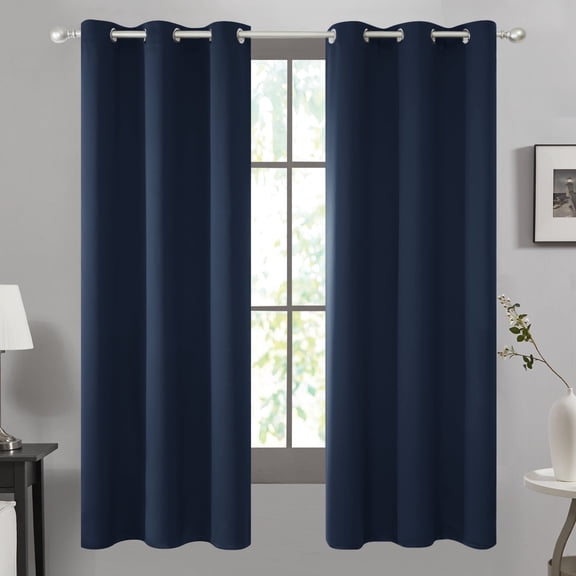 ZOPZO Blackout Curtain for Indoor Use, Noise Reducing, Navy Blue, 42W x 72L Inch, Room Darkening Thermal Insulated Curtain, 1 Panel
