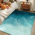 thumbnail image 4 of Blue Teal Ombre Washable Area Rug 4 x 6 ft Coastal Beach Abstract Modern, Soft Non Slip Rugs Stain Repellent Indoor Felt Carpet for Living Dining Room Bedroom Home Office, 4 of 9