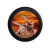Seashell Sealife on Sandy Beach Sunset Sky Ocean Jeep RV Camper Spare Tire Cover Black 29 in