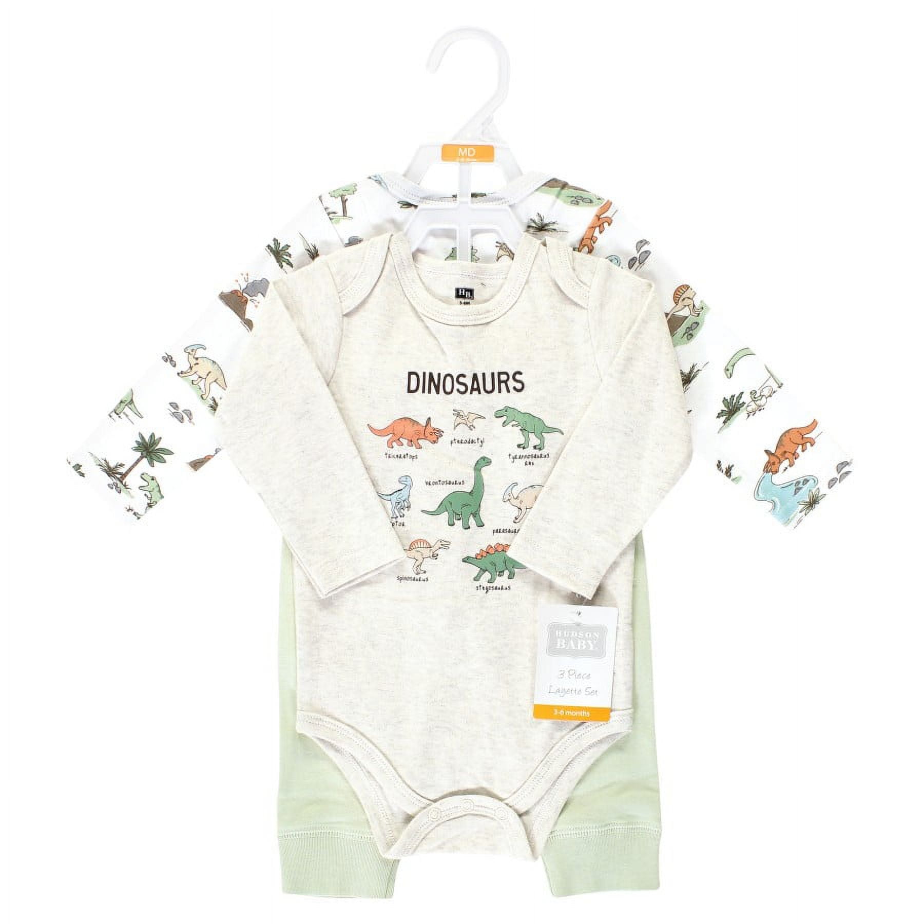 Hudson Baby 2 Cotton Long Sleeve Bodysuits and Pant Set, Preemie - 24 Months