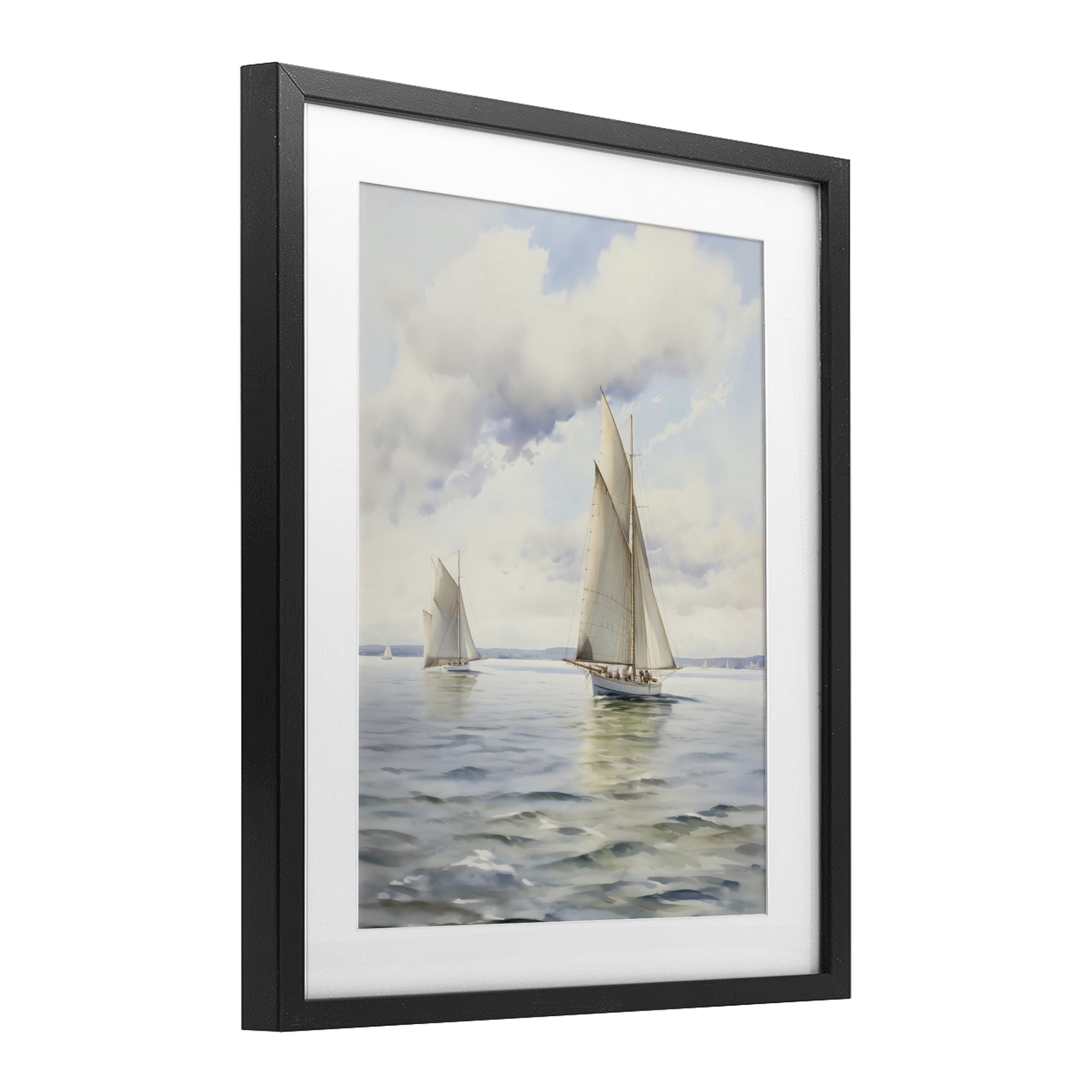 Stupell Industries Sailing Toward a Tranquil Horizon Black Framed Print Under Glass, design by LSR Design Studio
