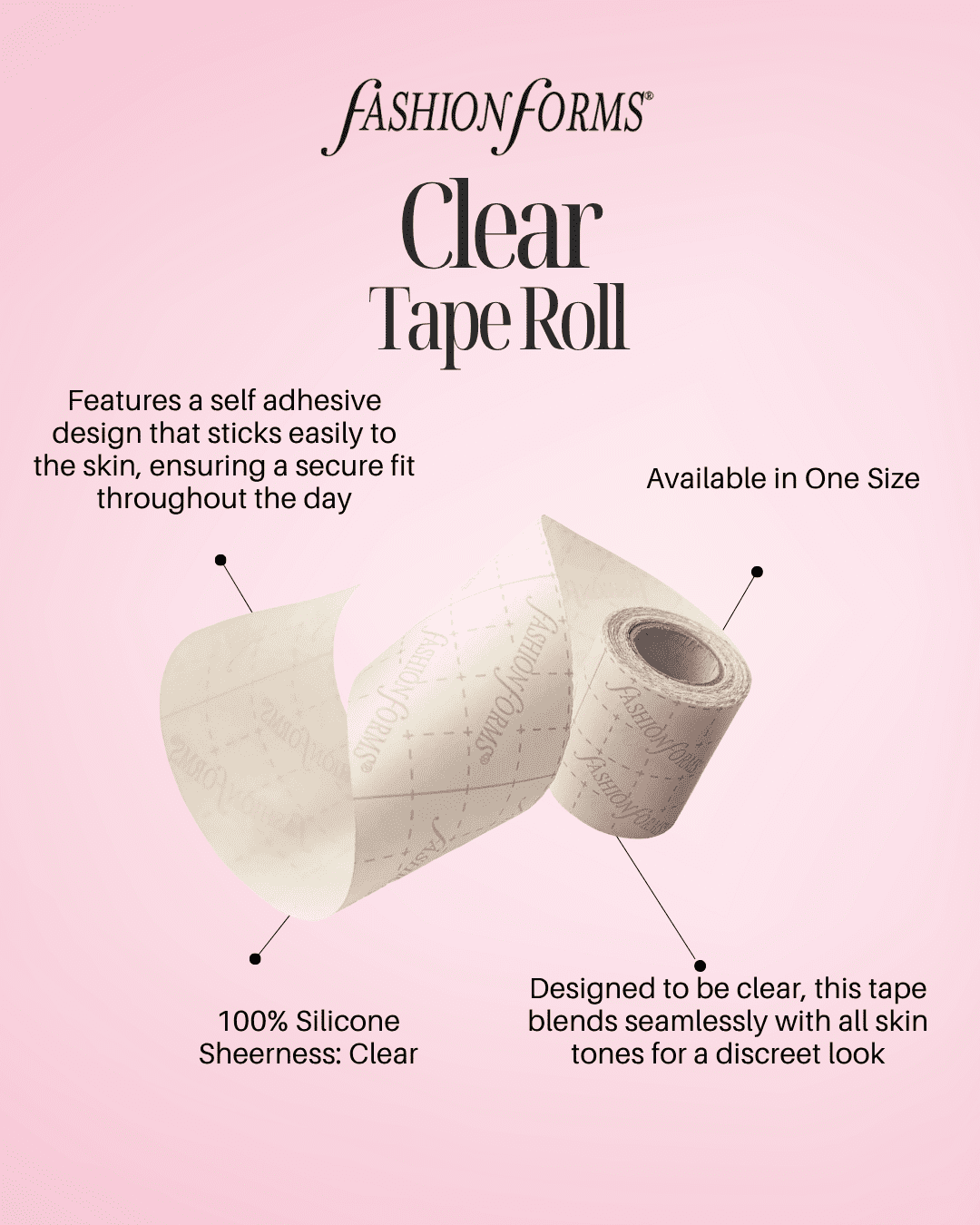 Fashion Forms Women's Clear Tape It Your Way Body Tape Roll