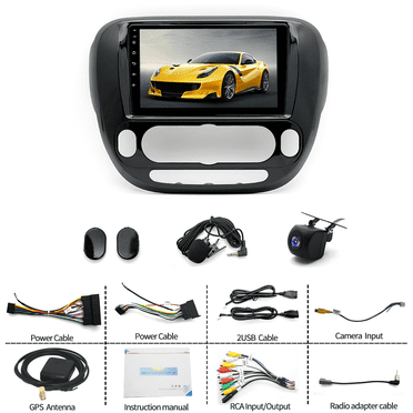 Guwzn Car Stereo Radio for Kia Soul 2013-2019 9" Touchscreen 2 32G Vehicle GPS Navigation Wireless CarPlay Android Auto