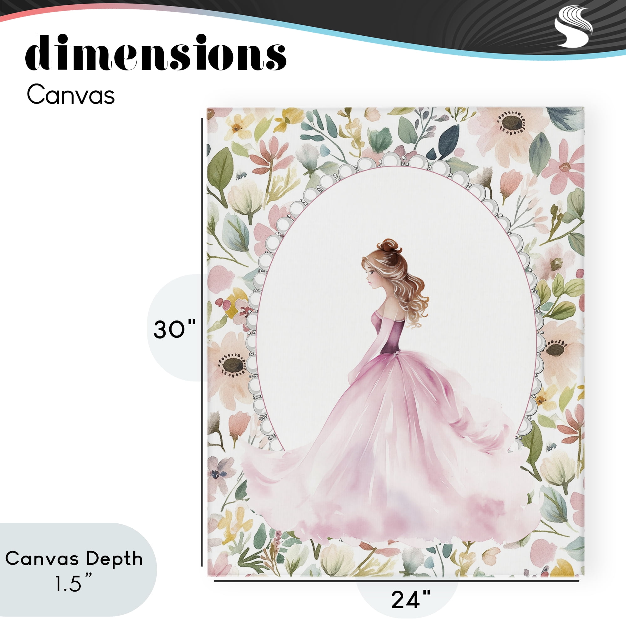Stupell Industries Elegant Princess Love Canvas Wall Art, design by Christine Simpson Art