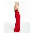 thumbnail image 2 of CITY STUDIO Womens Red Slitted V Neck Body Con Formal Dress Juniors Size: 3, 2 of 4