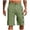 Green, variant on LiuXxxx Mens Linen Shorts Elastic Waistband Classic Fit Button Summer Beach Casual Shorts Green M