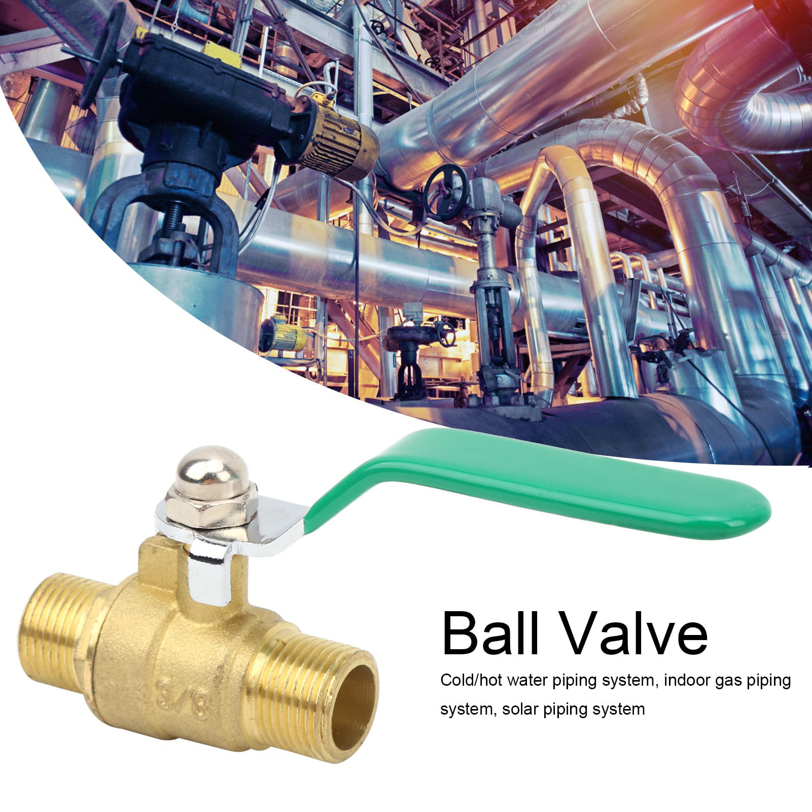 3Pcs Brass Ball Valve Corrosion‑Resistant 1/2in Thread for Hot Water Piping System 