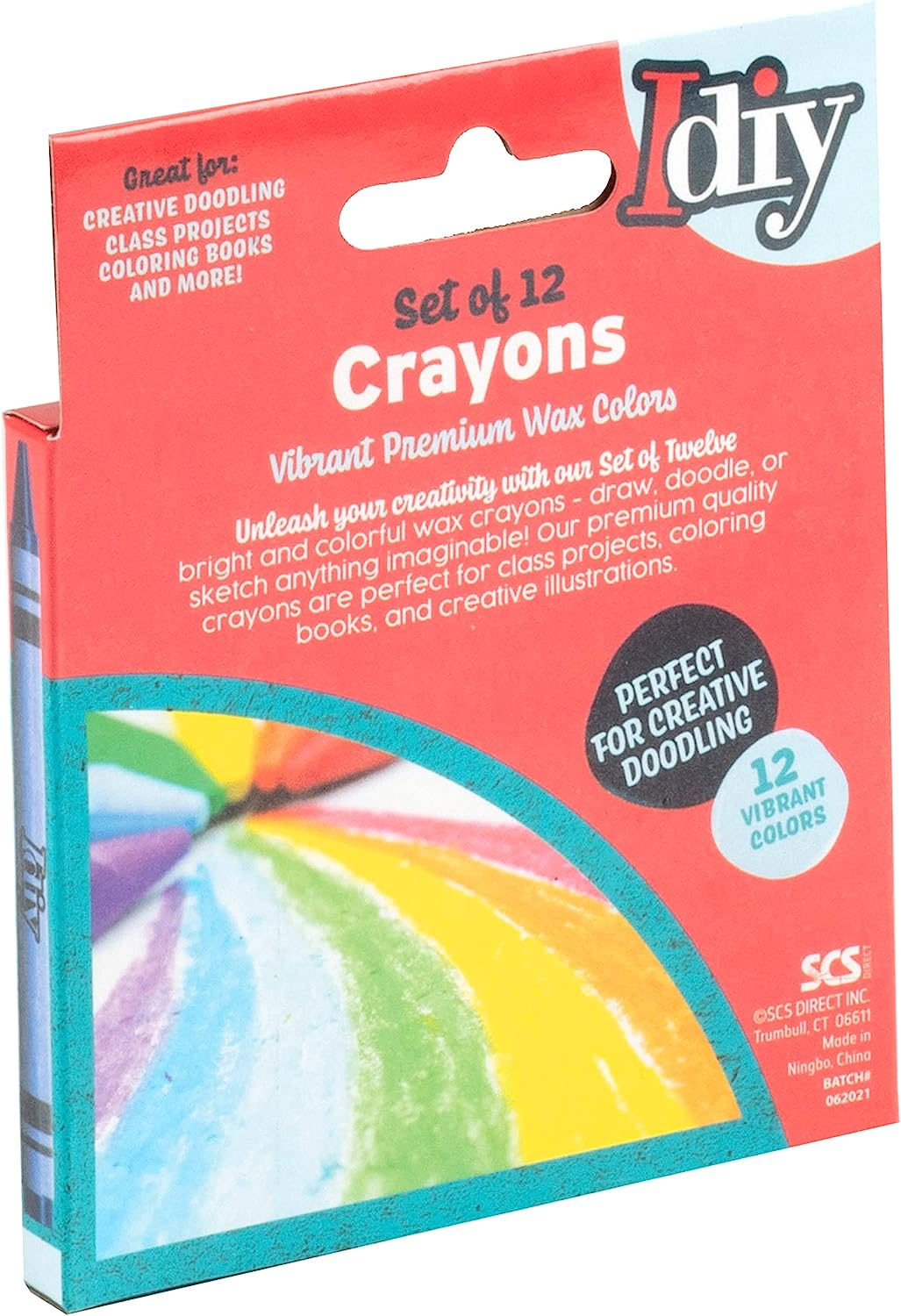 IDIY Individually Packaged Wrapped Boxes Wax Crayons (24 boxes of 12 colors, 288 pc total) -ASTM Safety Tested For Kids, Teachers, Bulk Art Classrooms, Back To School Supplies, Craft Project